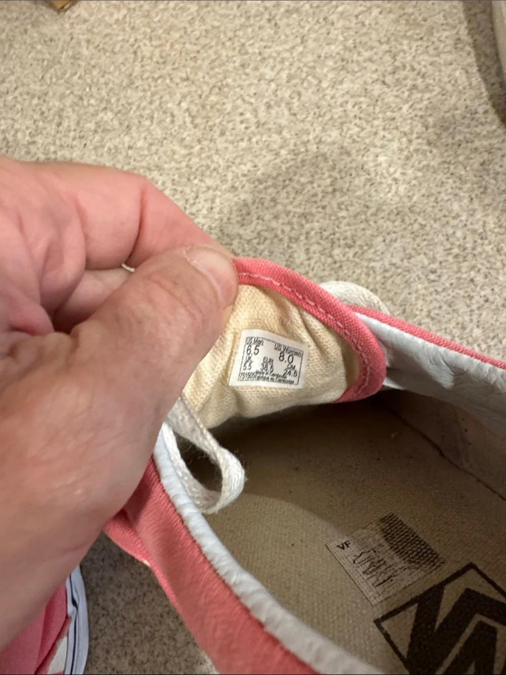 Vans Pink Checkerboard Lace-Up Canvas Sneakers - Picture 4 of 4